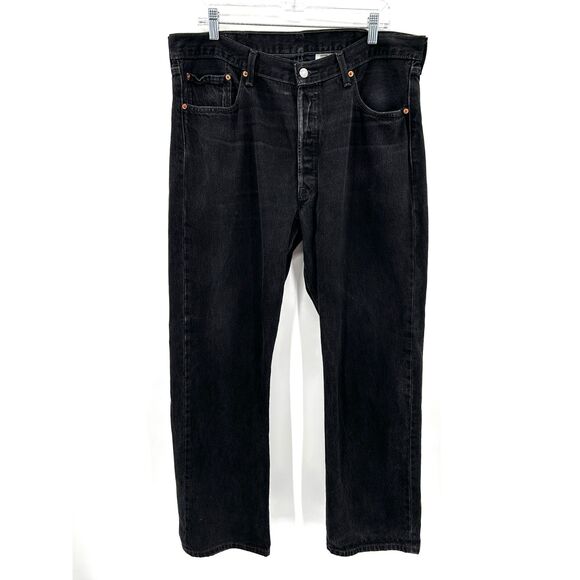 LEVI'S Men's 501 Original Fit Straight Leg Black Denim Button Fly Jeans 38 x 32